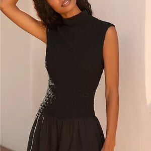 Anthropologie Black Popcorn Romper